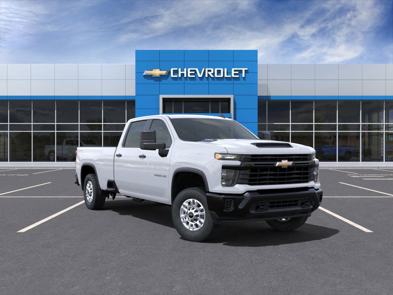 2025 Chevrolet Silverado 2500 HD WT in Summit White — front three-quarter view